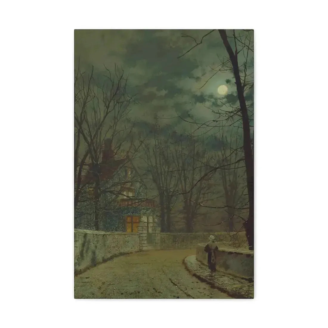 John Atkinson Grimshaw (1836-1893) Lea Hurst, Kent - Canvas Wall Art 16″ x 24″ 1.25" - The Sticker Space