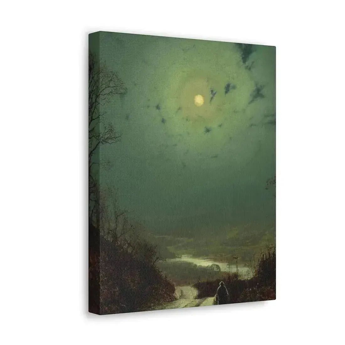 John Atkinson Grimshaw (1836-1893) Moonlight, Wharfedale - 1871 - Canvas Wall Art - The Sticker Space