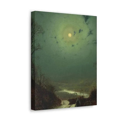 John Atkinson Grimshaw (1836-1893) Moonlight, Wharfedale - 1871 - Canvas Wall Art - The Sticker Space