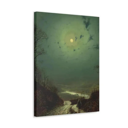 John Atkinson Grimshaw (1836-1893) Moonlight, Wharfedale - 1871 - Canvas Wall Art - The Sticker Space