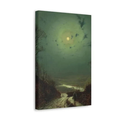 John Atkinson Grimshaw (1836-1893) Moonlight, Wharfedale - 1871 - Canvas Wall Art - The Sticker Space