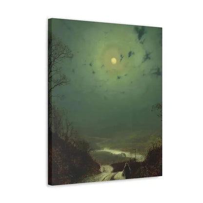 John Atkinson Grimshaw (1836-1893) Moonlight, Wharfedale - 1871 - Canvas Wall Art - The Sticker Space