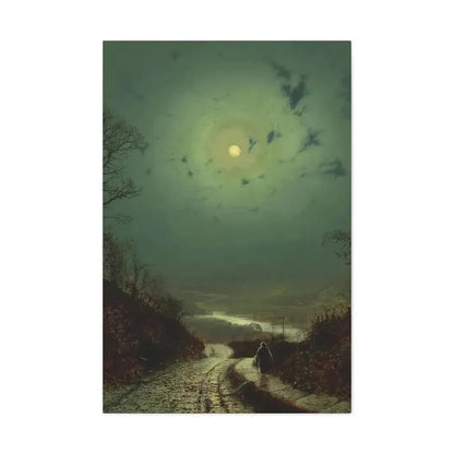 John Atkinson Grimshaw (1836-1893) Moonlight, Wharfedale - 1871 - Canvas Wall Art - The Sticker Space