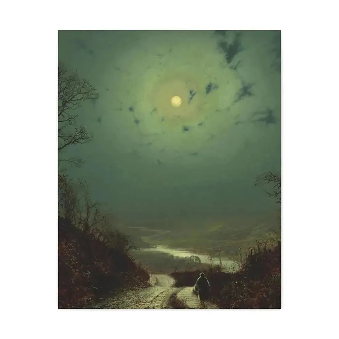 John Atkinson Grimshaw (1836-1893) Moonlight, Wharfedale - 1871 - Canvas Wall Art - The Sticker Space