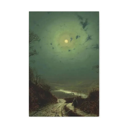 John Atkinson Grimshaw (1836-1893) Moonlight, Wharfedale - 1871 - Canvas Wall Art - The Sticker Space