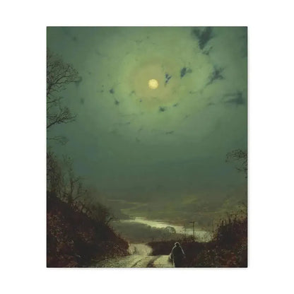 John Atkinson Grimshaw (1836-1893) Moonlight, Wharfedale - 1871 - Canvas Wall Art - The Sticker Space