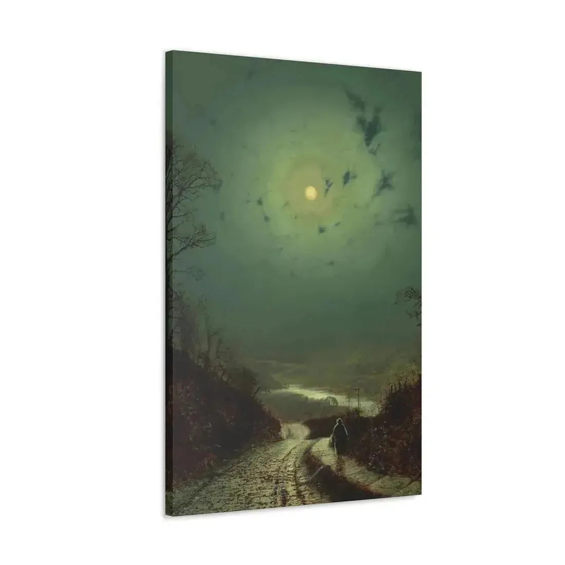 John Atkinson Grimshaw (1836-1893) Moonlight, Wharfedale - 1871 - Canvas Wall Art - The Sticker Space