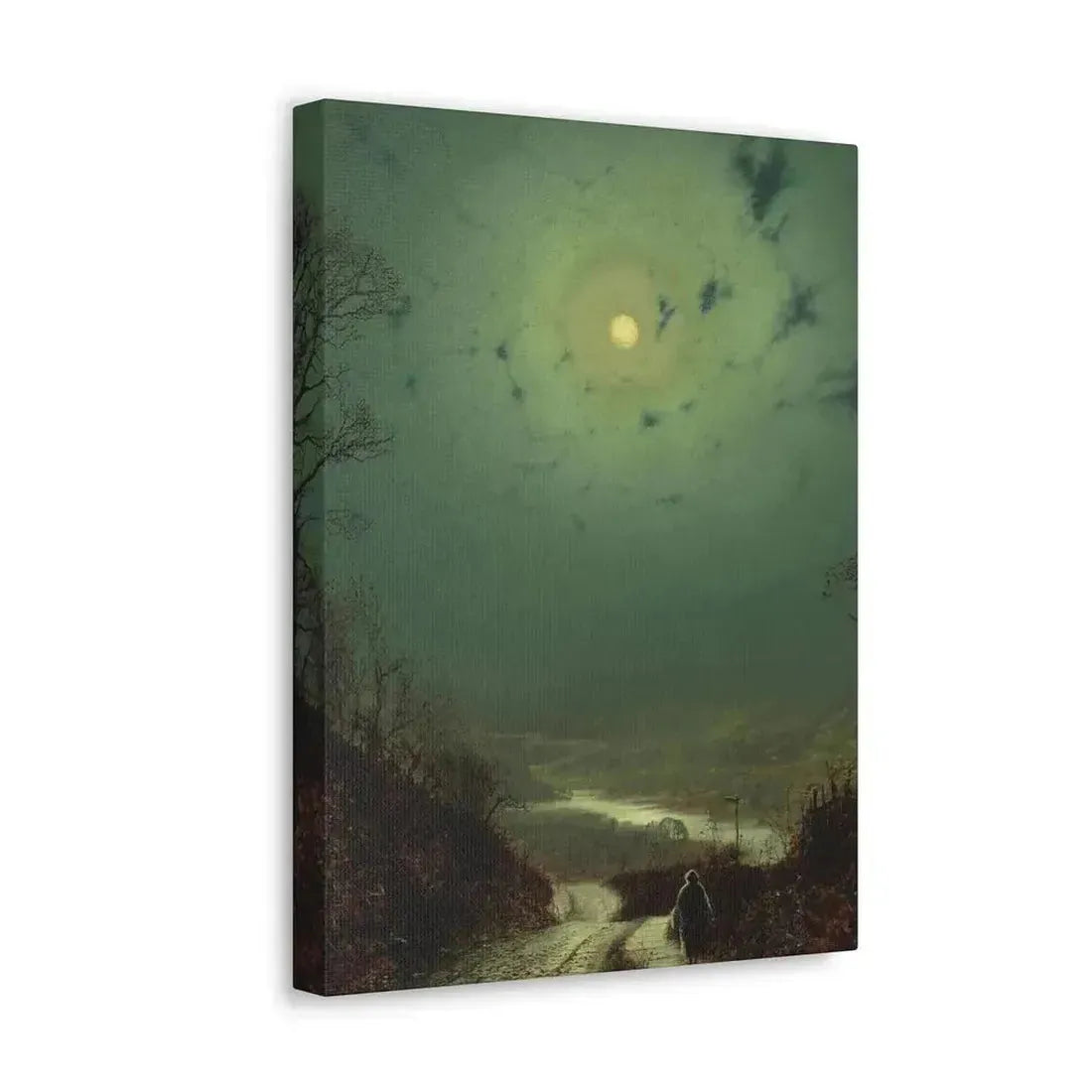 John Atkinson Grimshaw (1836-1893) Moonlight, Wharfedale - 1871 - Canvas Wall Art - The Sticker Space