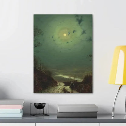 John Atkinson Grimshaw (1836-1893) Moonlight, Wharfedale - 1871 - Canvas Wall Art - The Sticker Space