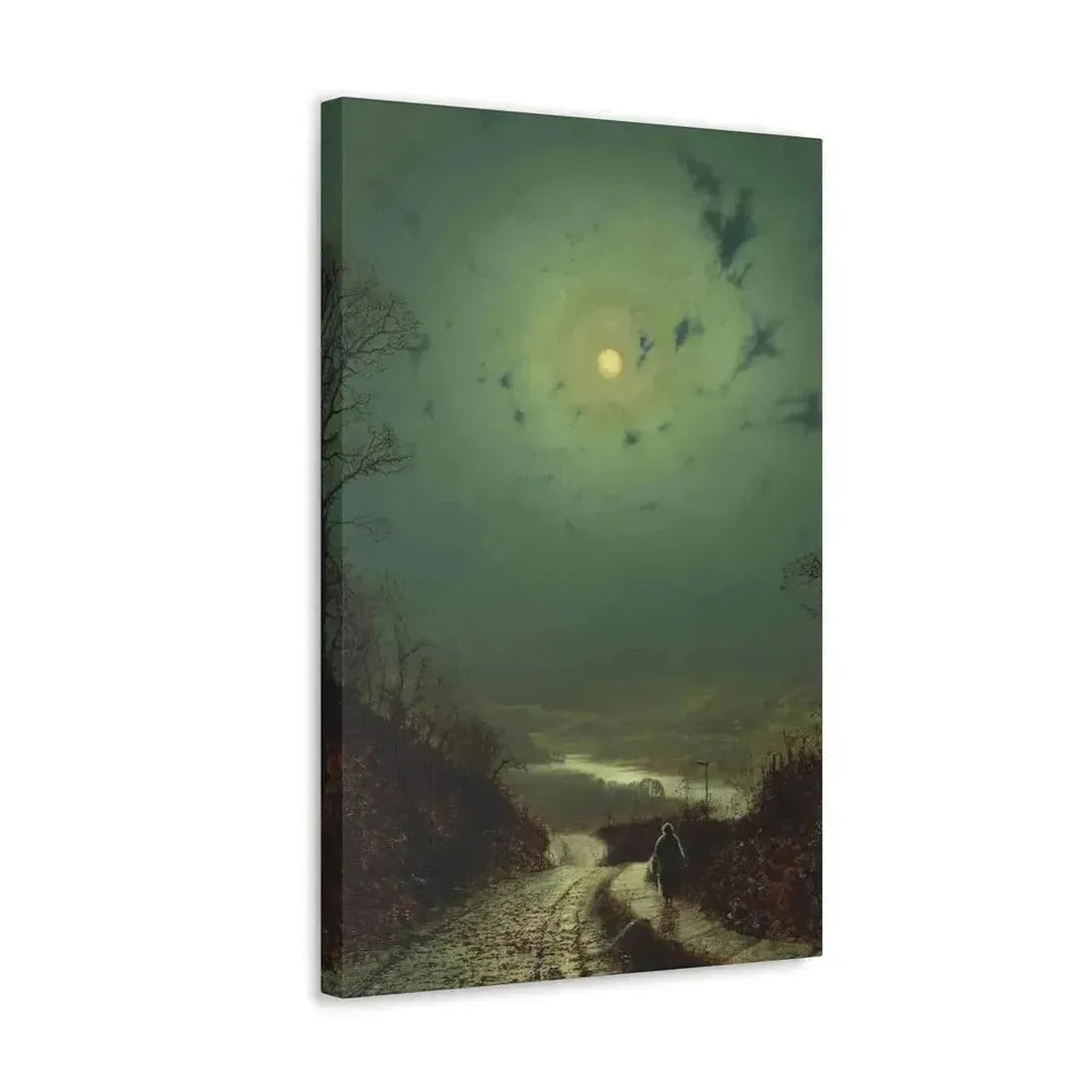 John Atkinson Grimshaw (1836-1893) Moonlight, Wharfedale - 1871 - Canvas Wall Art - The Sticker Space