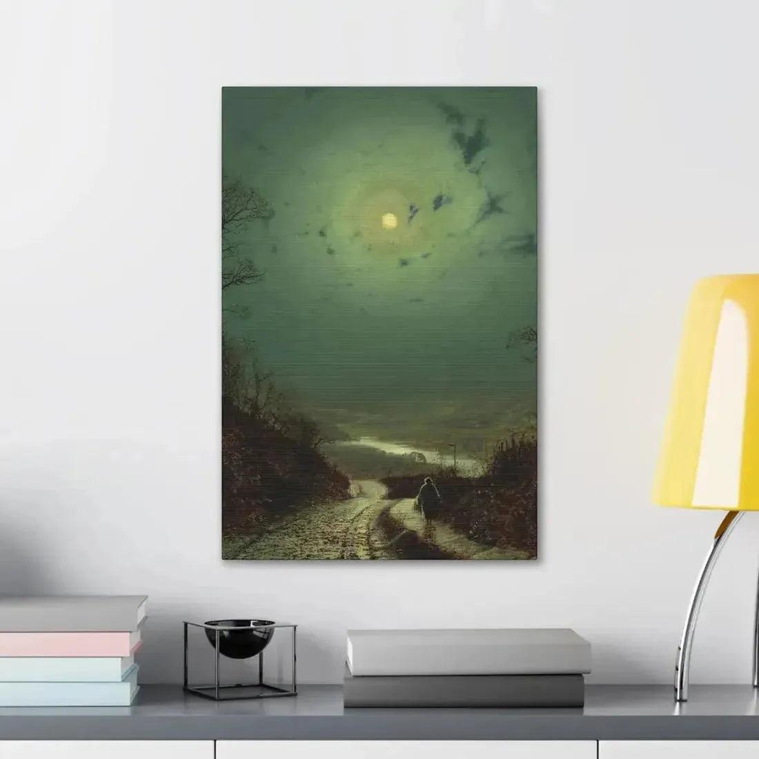 John Atkinson Grimshaw (1836-1893) Moonlight, Wharfedale - 1871 - Canvas Wall Art - The Sticker Space