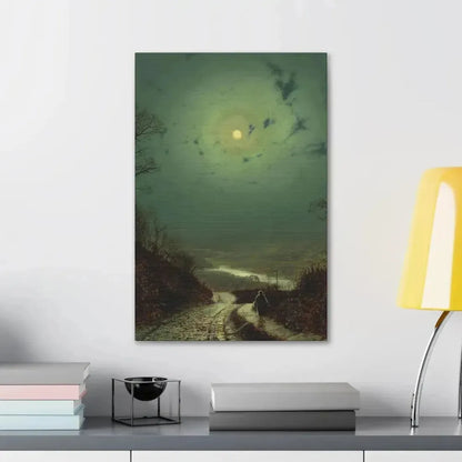 John Atkinson Grimshaw (1836-1893) Moonlight, Wharfedale - 1871 - Canvas Wall Art - The Sticker Space