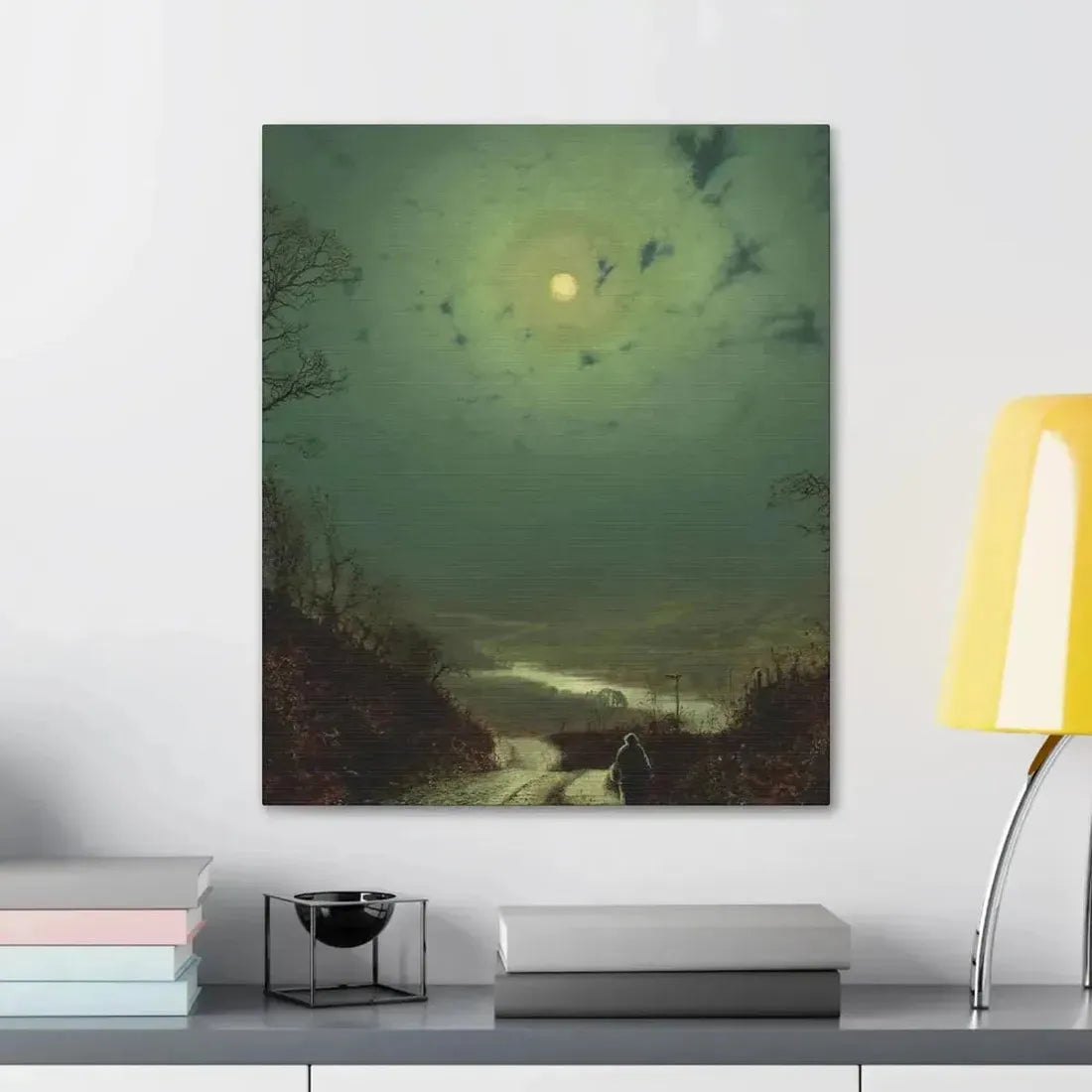 John Atkinson Grimshaw (1836-1893) Moonlight, Wharfedale - 1871 - Canvas Wall Art - The Sticker Space