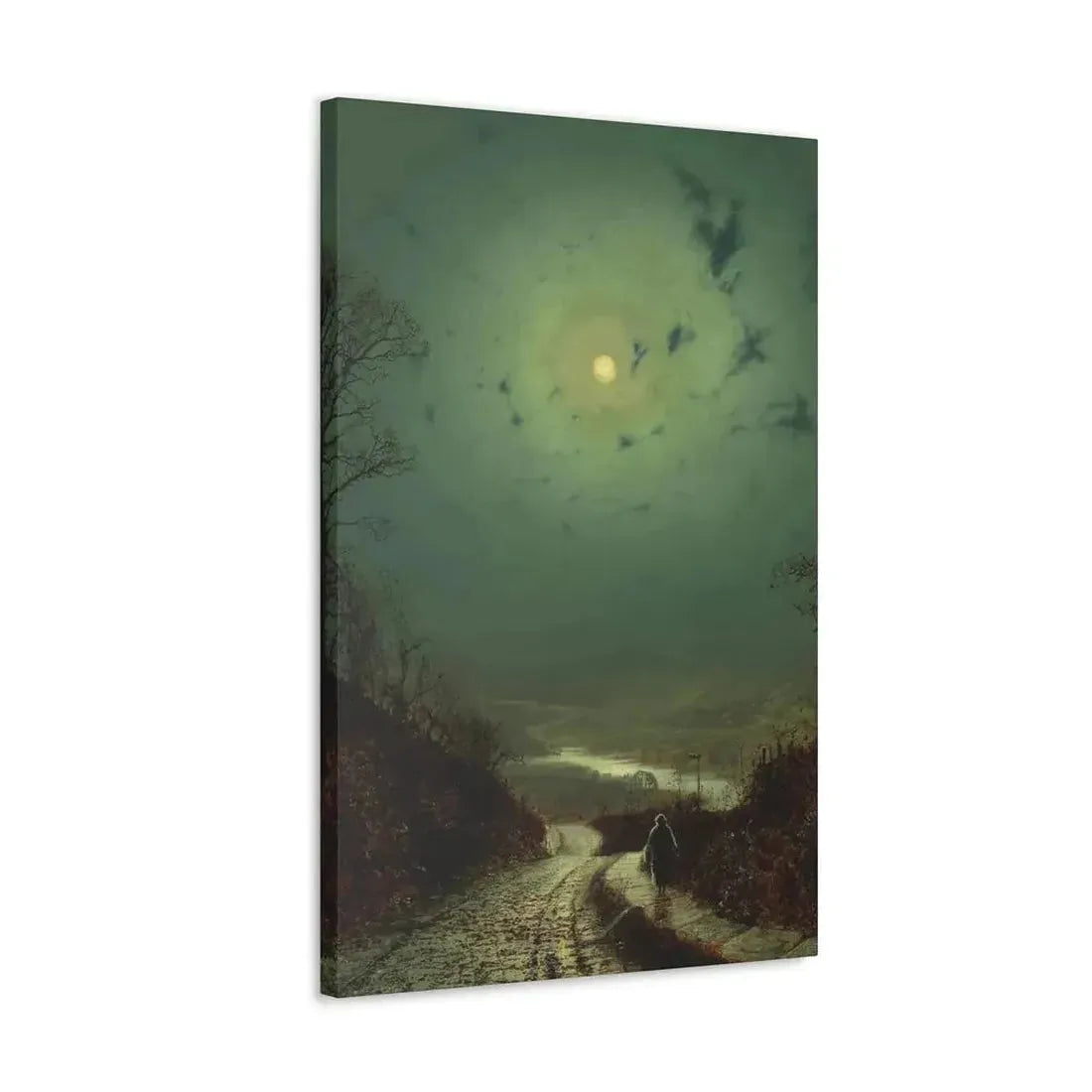 John Atkinson Grimshaw (1836-1893) Moonlight, Wharfedale - 1871 - Canvas Wall Art - The Sticker Space