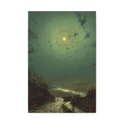 John Atkinson Grimshaw (1836-1893) Moonlight, Wharfedale - 1871 - Canvas Wall Art - The Sticker Space