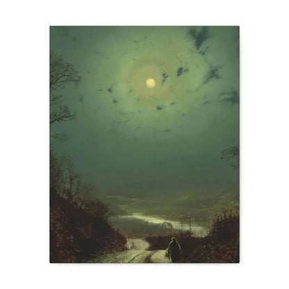 John Atkinson Grimshaw (1836-1893) Moonlight, Wharfedale - 1871 - Canvas Wall Art - The Sticker Space