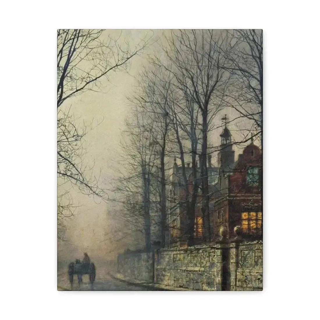 John Atkinson Grimshaw (1836-1893) November Moonlight - Canvas Wall Art 11″ x 14″ 1.25" - The Sticker Space
