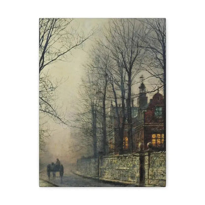 John Atkinson Grimshaw (1836-1893) November Moonlight - Canvas Wall Art 12″ x 16″ 1.25" - The Sticker Space