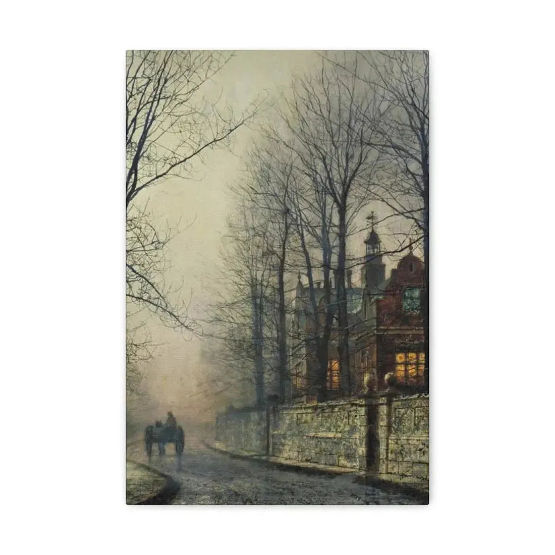 John Atkinson Grimshaw (1836-1893) November Moonlight - Canvas Wall Art 12" x 18" 1.25" - The Sticker Space
