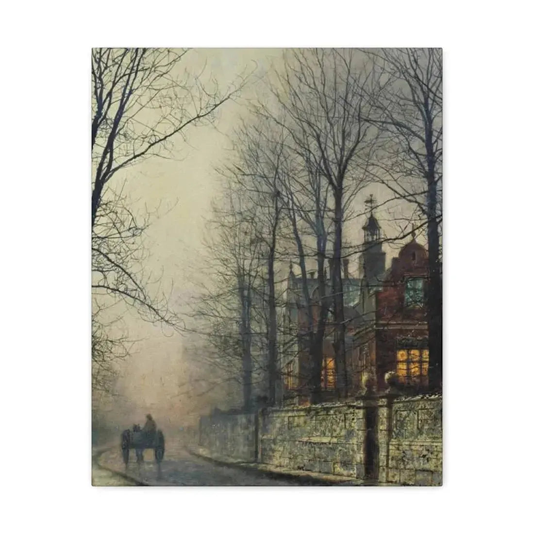John Atkinson Grimshaw (1836-1893) November Moonlight - Canvas Wall Art 16″ x 20″ 1.25" - The Sticker Space