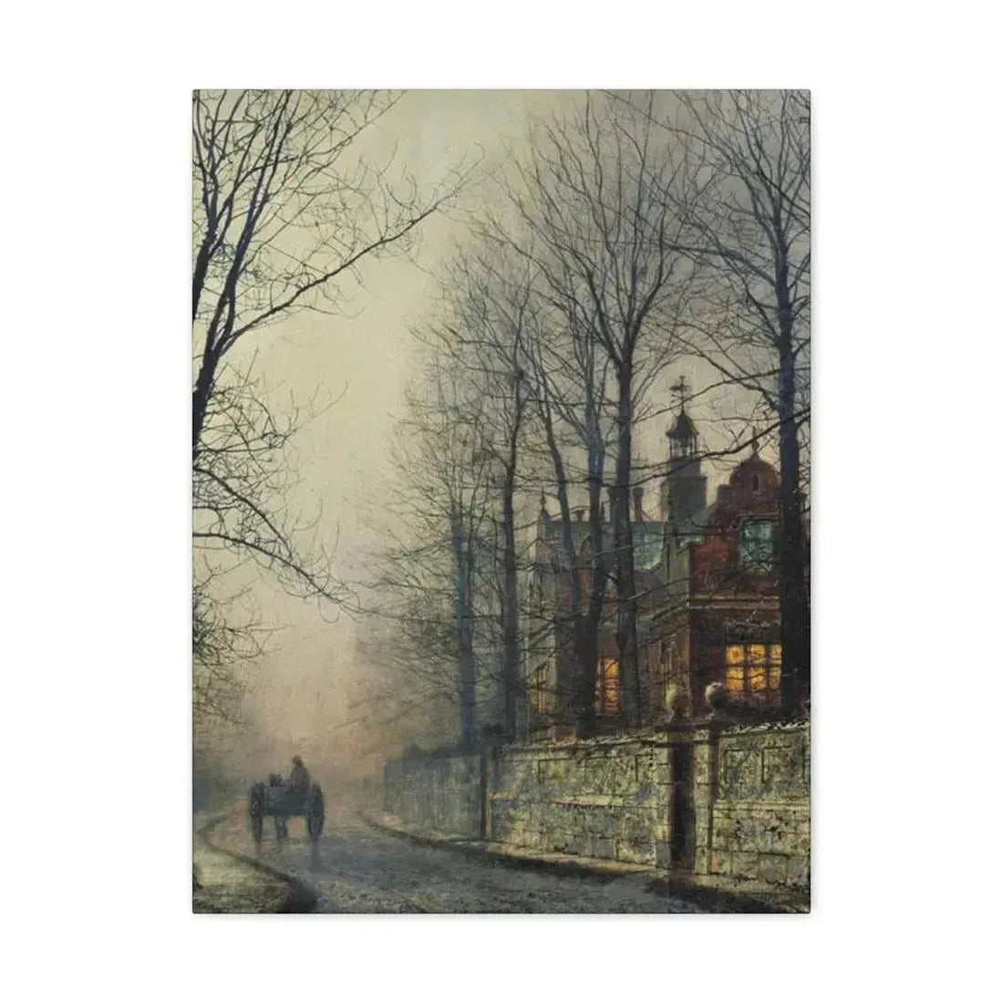 John Atkinson Grimshaw (1836-1893) November Moonlight - Canvas Wall Art 18″ x 24″ 1.25" - The Sticker Space