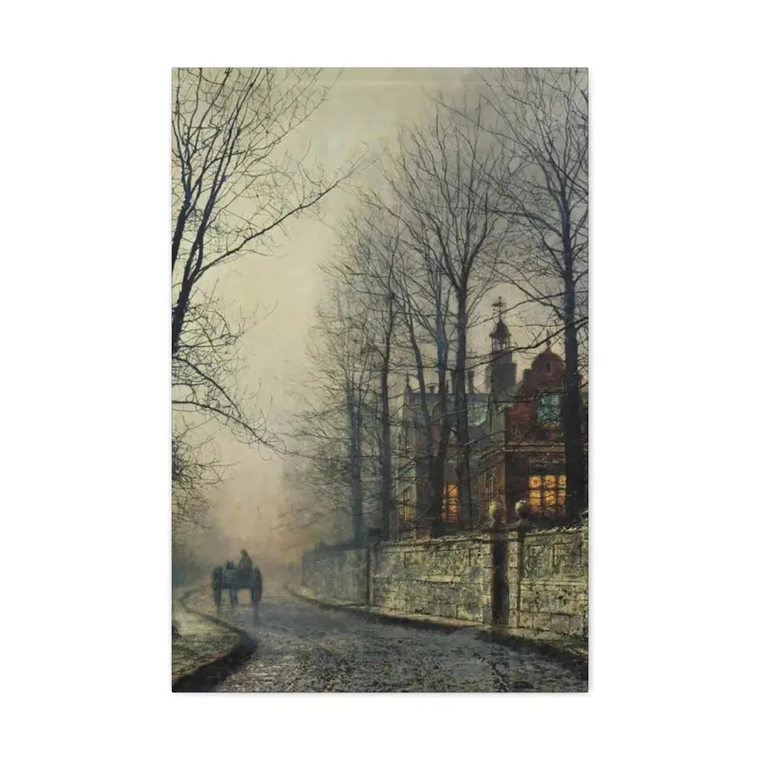 John Atkinson Grimshaw (1836-1893) November Moonlight - Canvas Wall Art 20″ x 30″ 1.25" - The Sticker Space