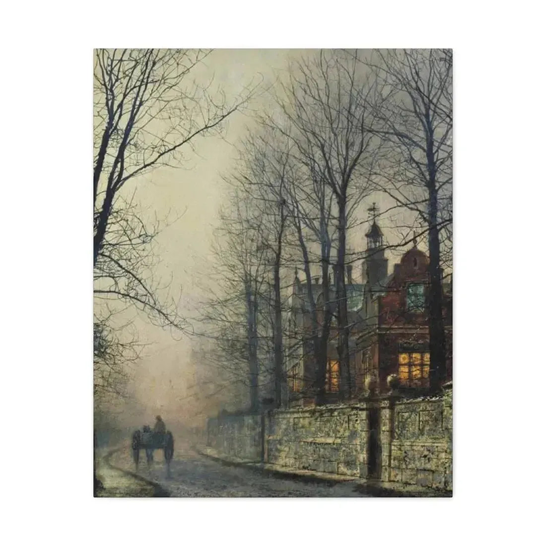 John Atkinson Grimshaw (1836-1893) November Moonlight - Canvas Wall Art 24″ x 30″ 1.25" - The Sticker Space