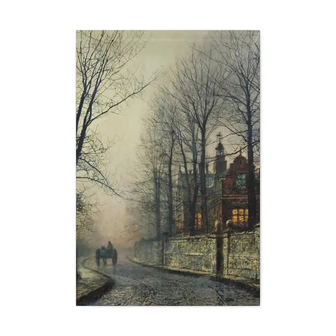John Atkinson Grimshaw (1836-1893) November Moonlight - Canvas Wall Art 24″ x 36″ 1.25" - The Sticker Space