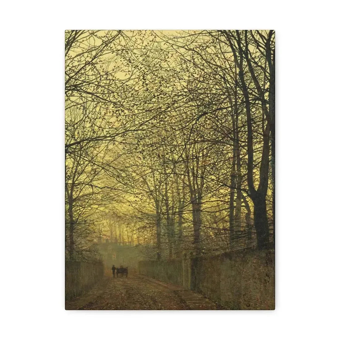 John Atkinson Grimshaw (1836-1893) October Gold 1889 - Canvas Wall Art 12″ x 16″ 1.25" - The Sticker Space