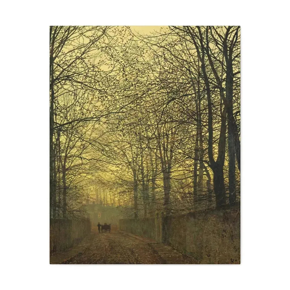 John Atkinson Grimshaw (1836-1893) October Gold 1889 - Canvas Wall Art 24″ x 30″ 1.25" - The Sticker Space