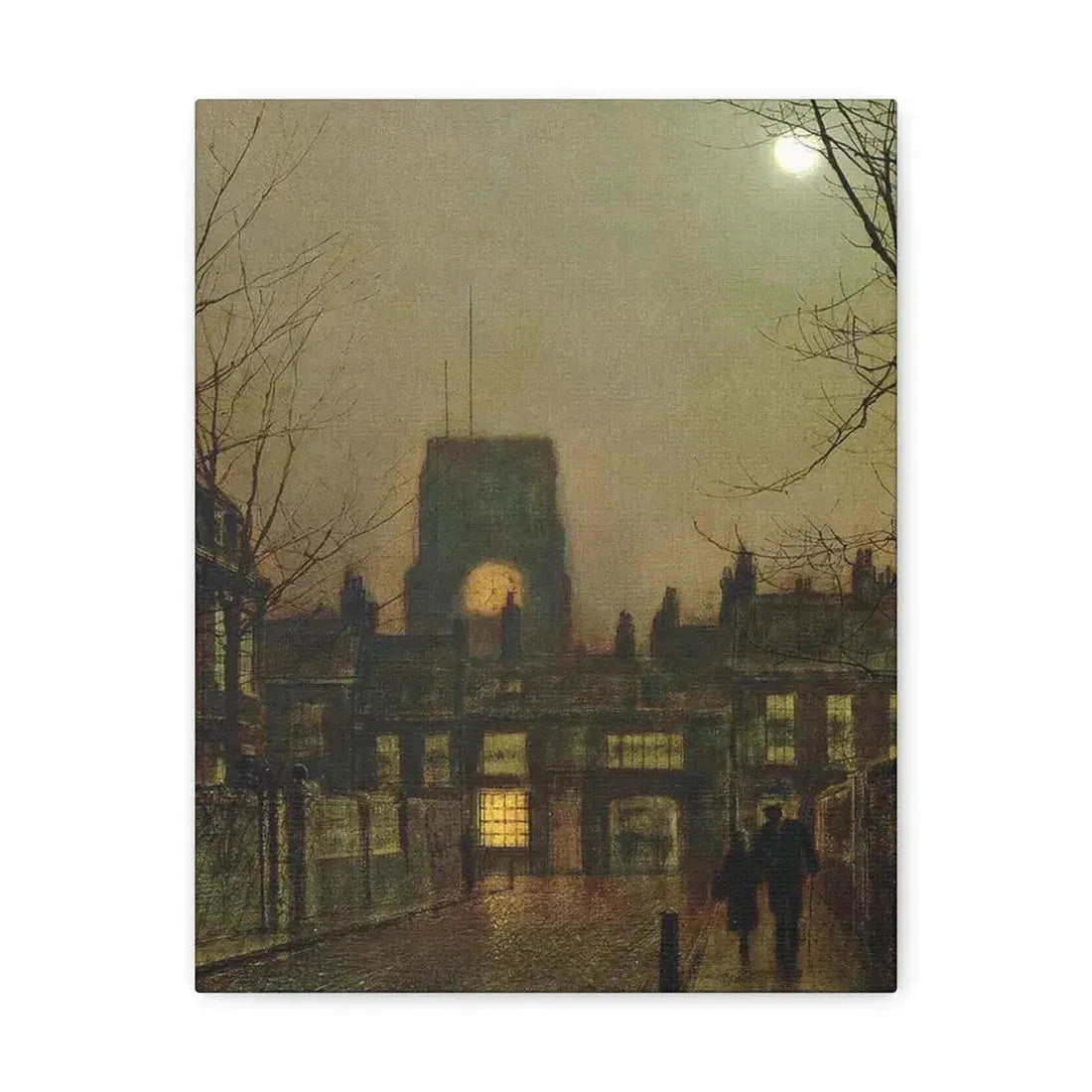 John Atkinson Grimshaw (1836-1893) Old Chelsea - 1 - Canvas Wall Art 11″ x 14″ 1.25" - The Sticker Space