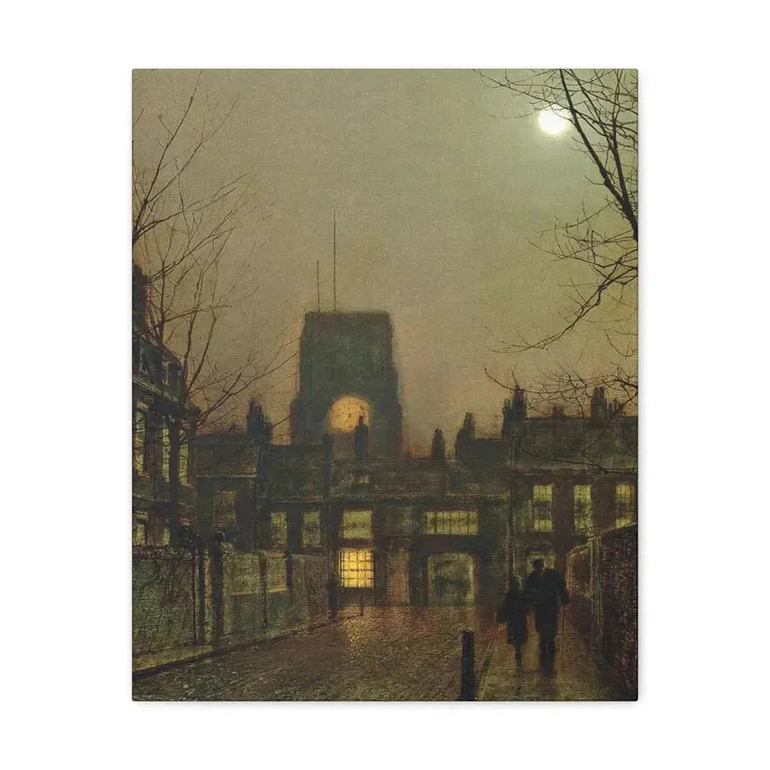 John Atkinson Grimshaw (1836-1893) Old Chelsea - 1 - Canvas Wall Art 16″ x 20″ 1.25" - The Sticker Space