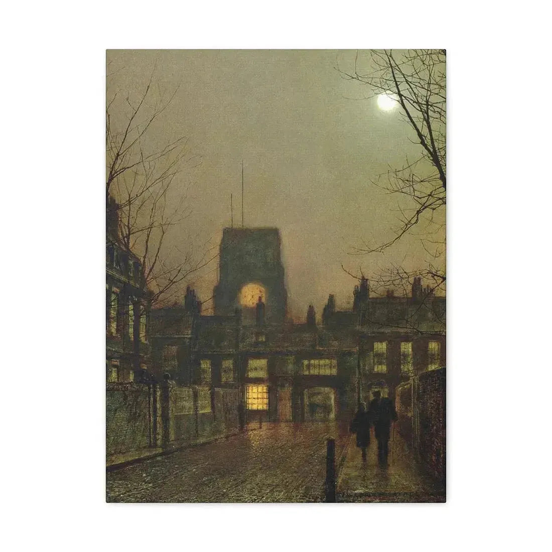 John Atkinson Grimshaw (1836-1893) Old Chelsea - 1 - Canvas Wall Art 18″ x 24″ 1.25" - The Sticker Space