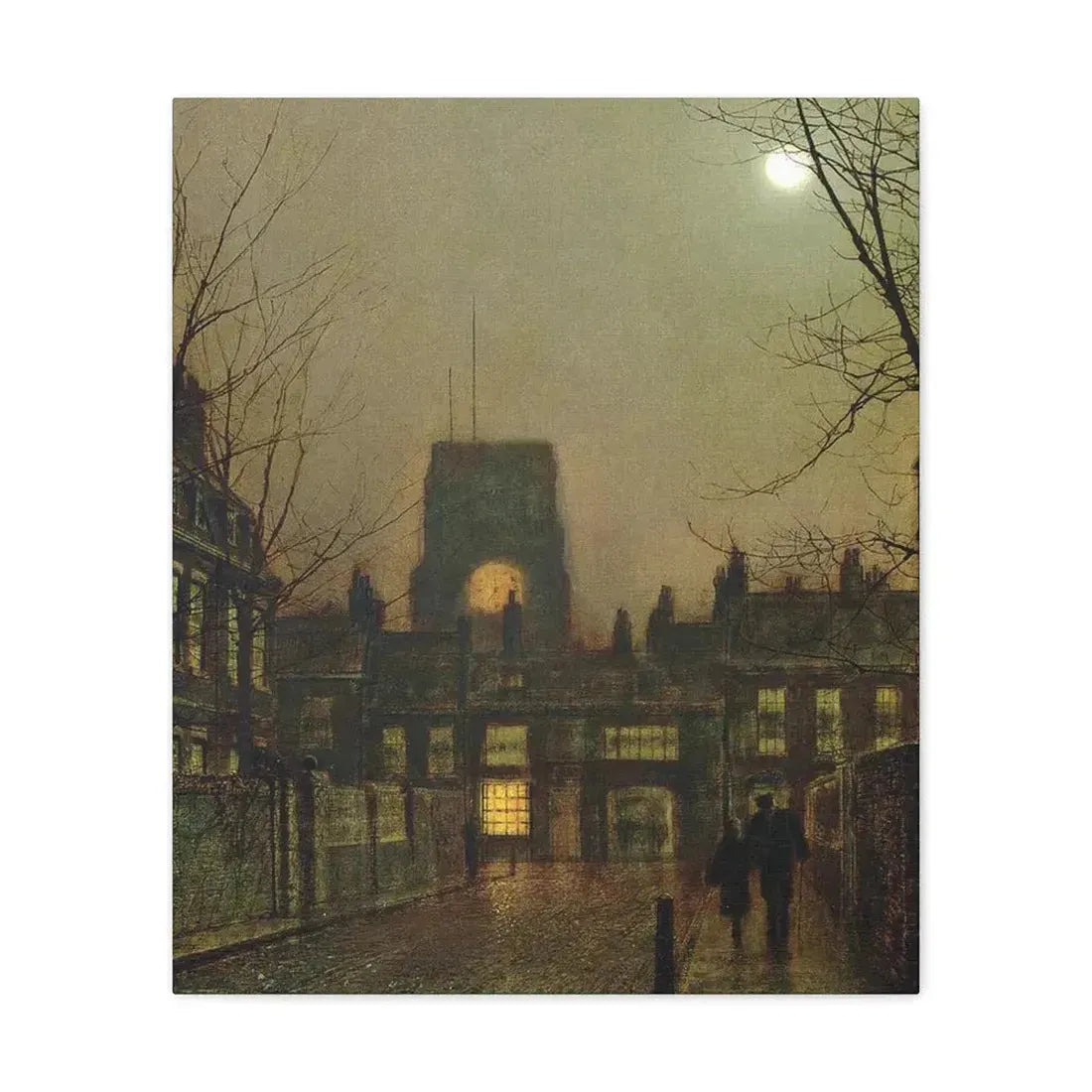 John Atkinson Grimshaw (1836-1893) Old Chelsea - 1 - Canvas Wall Art 20″ x 24″ 1.25" - The Sticker Space