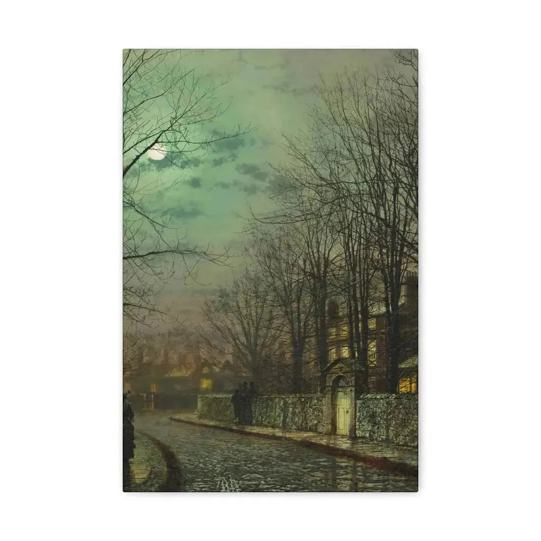 John Atkinson Grimshaw (1836-1893) The Tryst - 1886 - Canvas Wall Art 12" x 18" 1.25" - The Sticker Space