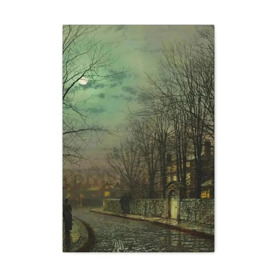John Atkinson Grimshaw (1836-1893) The Tryst - 1886 - Canvas Wall Art 16″ x 24″ 1.25" - The Sticker Space