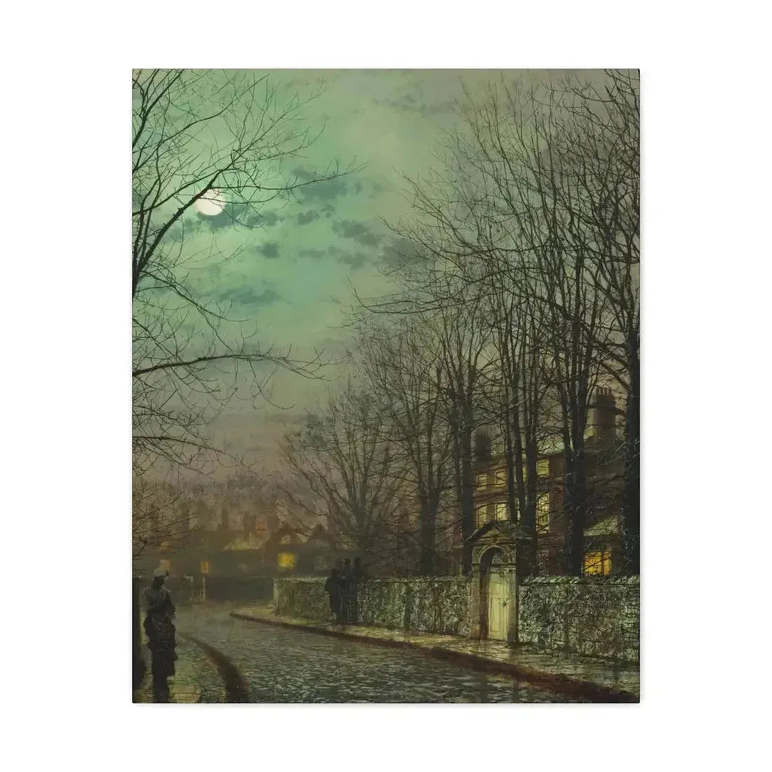 John Atkinson Grimshaw (1836-1893) The Tryst - 1886 - Canvas Wall Art - The Sticker Space