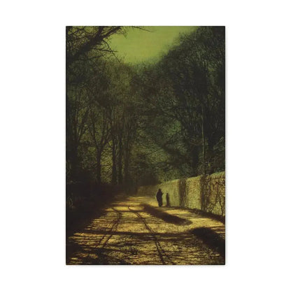John Atkinson Grimshaw (1836-1893) Tree Shadows on the Park Wall, Roundhay Park, Leeds - Canvas Wall Art 16″ x 24″ 1.25" - The Sticker Space