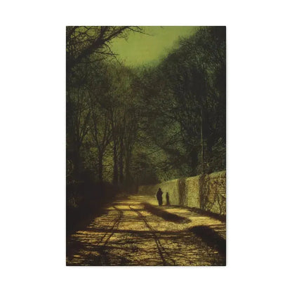 John Atkinson Grimshaw (1836-1893) Tree Shadows on the Park Wall, Roundhay Park, Leeds - Canvas Wall Art 20″ x 30″ 1.25" - The Sticker Space