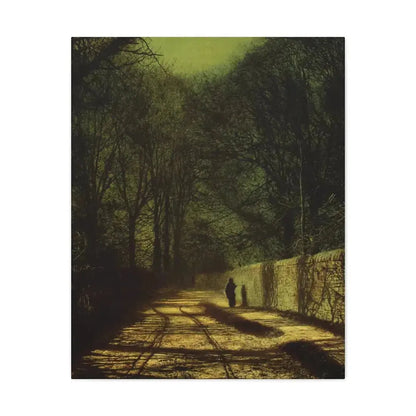 John Atkinson Grimshaw (1836-1893) Tree Shadows on the Park Wall, Roundhay Park, Leeds - Canvas Wall Art 24″ x 30″ 1.25" - The Sticker Space