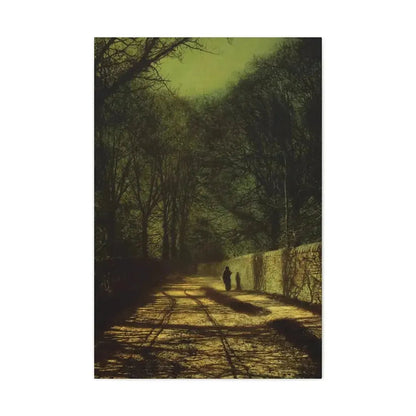 John Atkinson Grimshaw (1836-1893) Tree Shadows on the Park Wall, Roundhay Park, Leeds - Canvas Wall Art - The Sticker Space