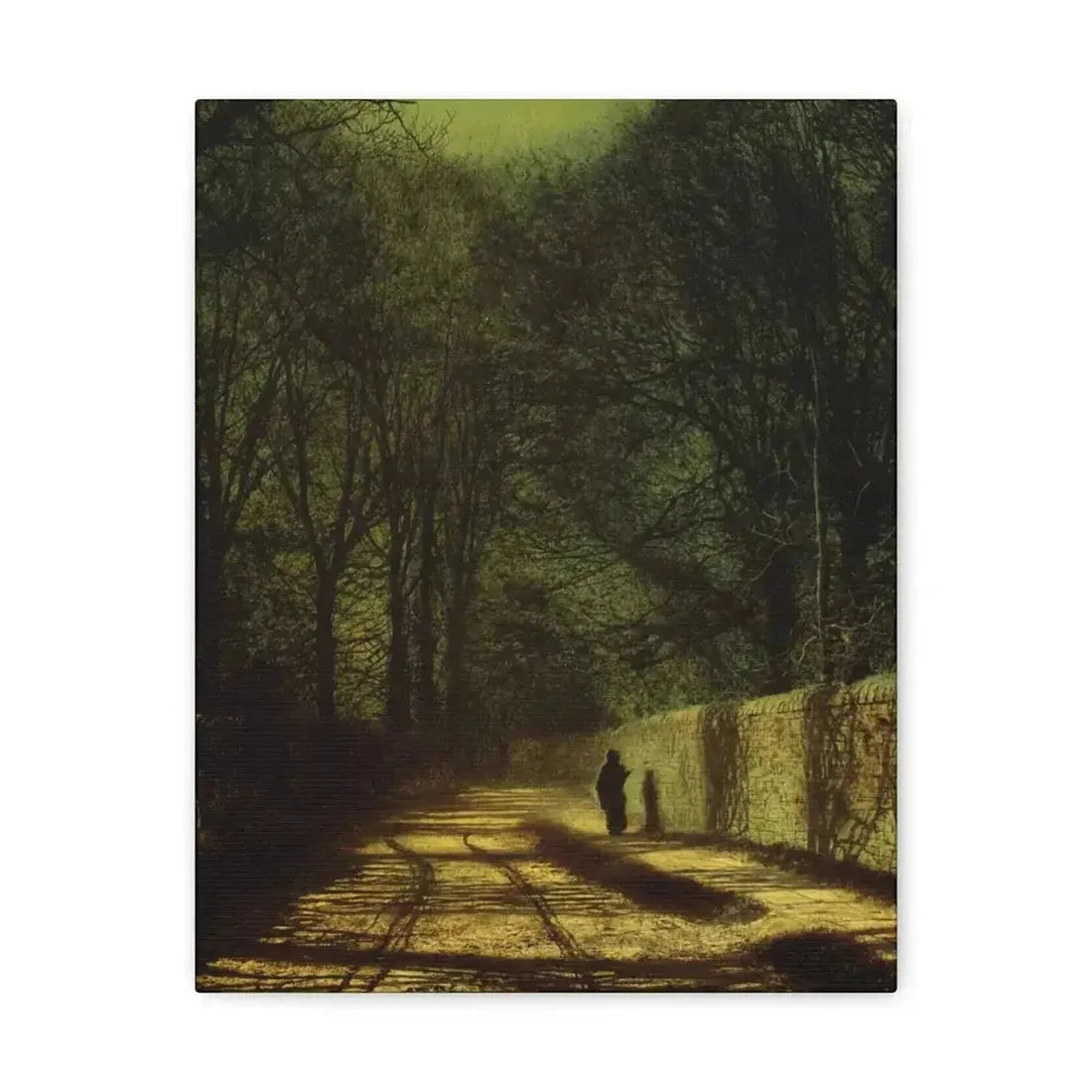 John Atkinson Grimshaw (1836-1893) Tree Shadows on the Park Wall, Roundhay Park, Leeds - Canvas Wall Art - The Sticker Space