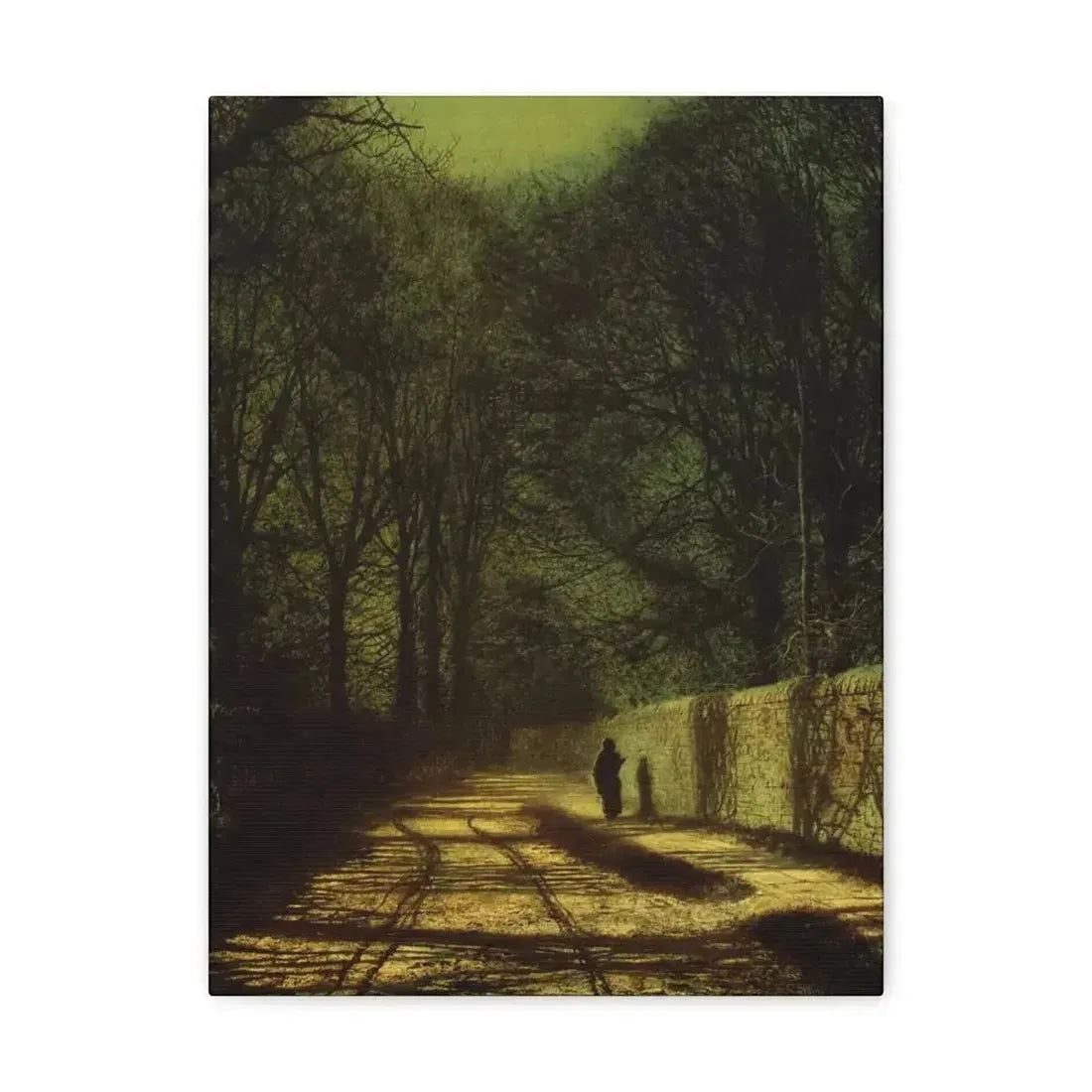 John Atkinson Grimshaw (1836-1893) Tree Shadows on the Park Wall, Roundhay Park, Leeds - Canvas Wall Art - The Sticker Space