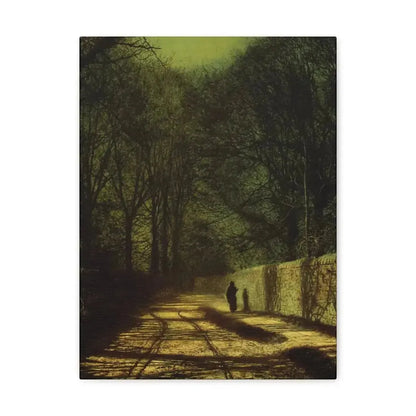 John Atkinson Grimshaw (1836-1893) Tree Shadows on the Park Wall, Roundhay Park, Leeds - Canvas Wall Art - The Sticker Space