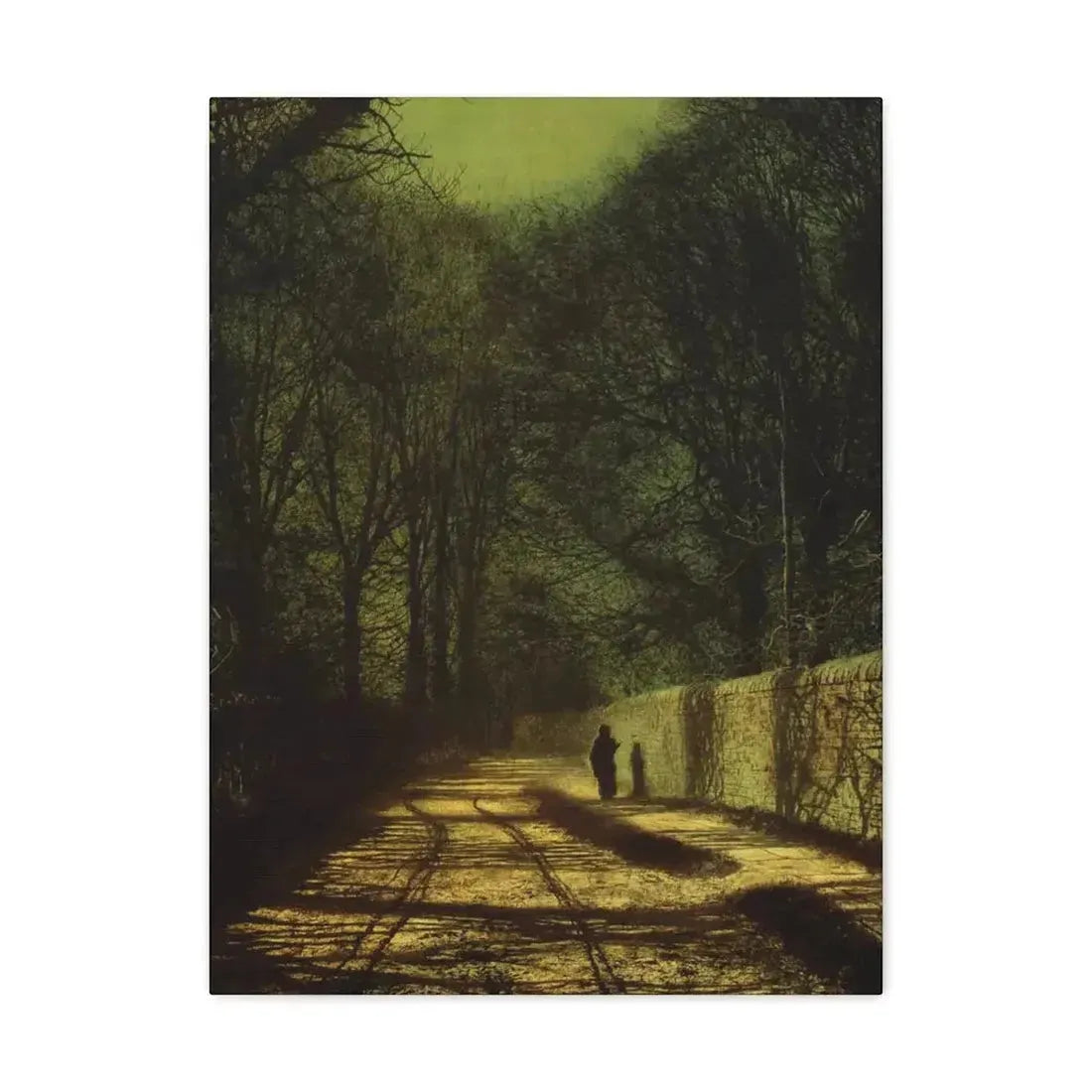 John Atkinson Grimshaw (1836-1893) Tree Shadows on the Park Wall, Roundhay Park, Leeds - Canvas Wall Art - The Sticker Space
