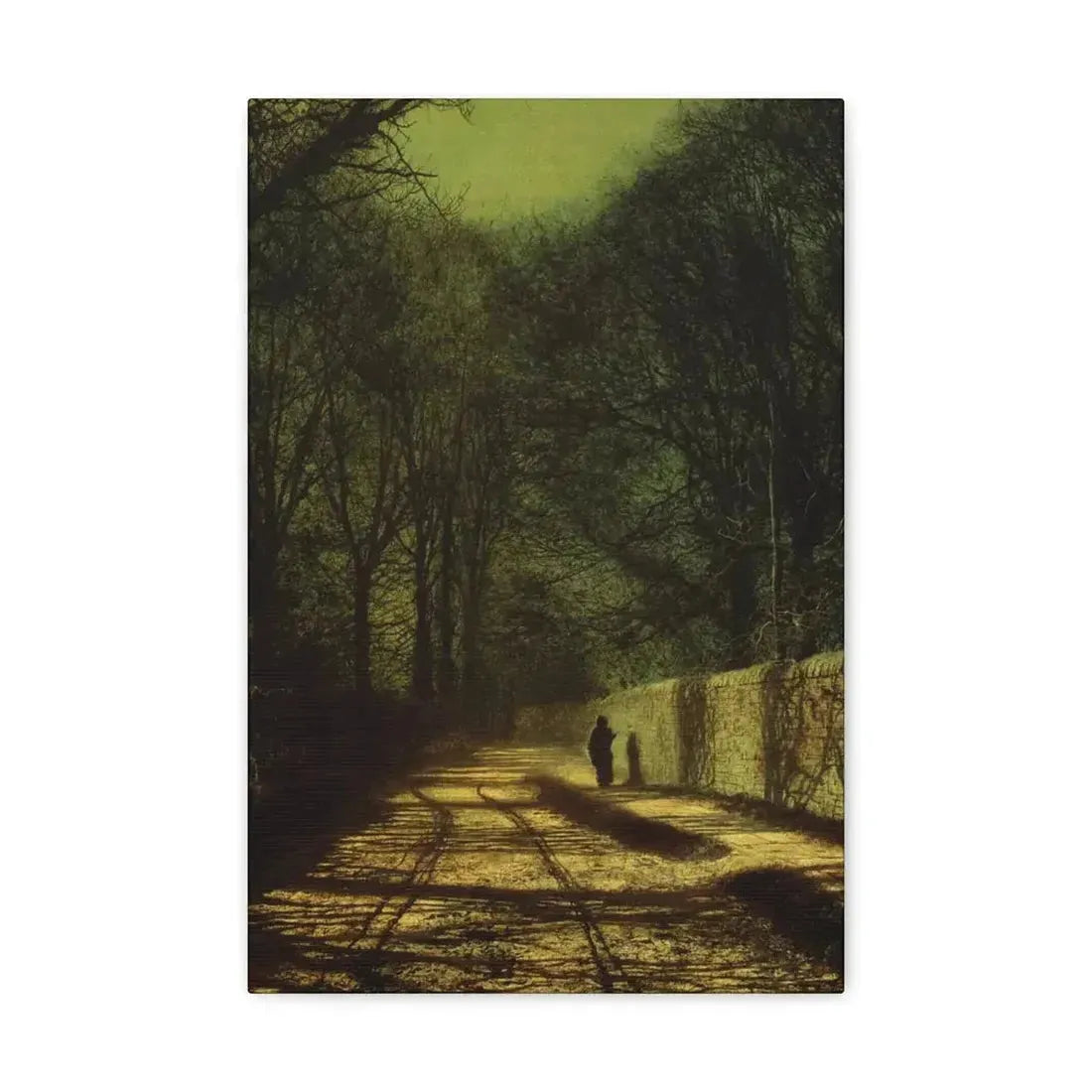 John Atkinson Grimshaw (1836-1893) Tree Shadows on the Park Wall, Roundhay Park, Leeds - Canvas Wall Art - The Sticker Space
