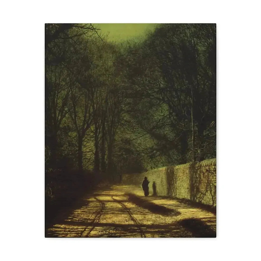 John Atkinson Grimshaw (1836-1893) Tree Shadows on the Park Wall, Roundhay Park, Leeds - Canvas Wall Art - The Sticker Space