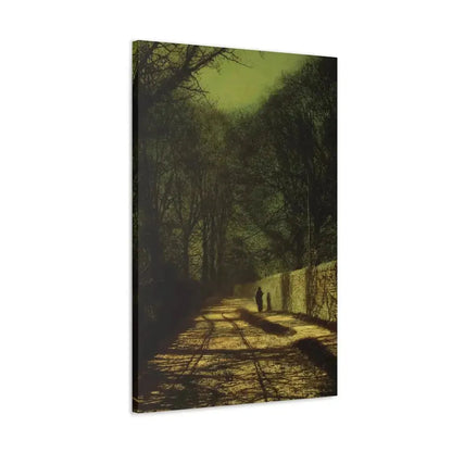 John Atkinson Grimshaw (1836-1893) Tree Shadows on the Park Wall, Roundhay Park, Leeds - Canvas Wall Art - The Sticker Space