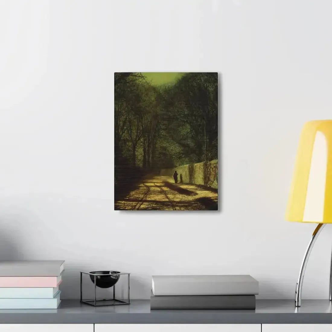 John Atkinson Grimshaw (1836-1893) Tree Shadows on the Park Wall, Roundhay Park, Leeds - Canvas Wall Art - The Sticker Space