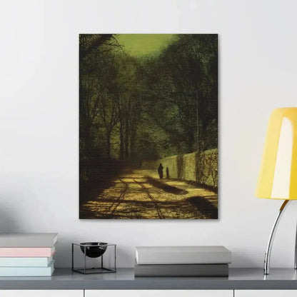 John Atkinson Grimshaw (1836-1893) Tree Shadows on the Park Wall, Roundhay Park, Leeds - Canvas Wall Art - The Sticker Space